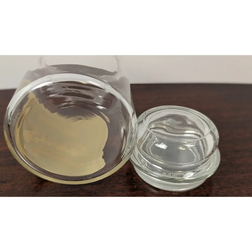 Vintage Aunt Jennys Split Peas Glass Canister Jar with Lid Advertising Kitchen